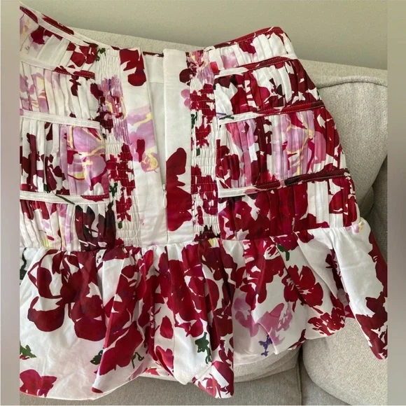 Aje Floral Bubble Mini Skirt Like New Size 8 - Picture 7 of 8
